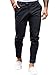 Feziakuk Pantaloni chino da uomo in cotone slim fit pantaloni in tessuto casual elasticizzati pantaloni slip-on da uomo, Nero , XL
