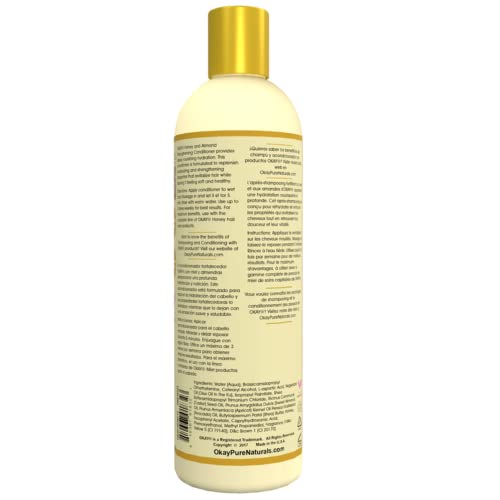 Okay Honey And Almond Nourishing And Strengthening Conditioner Helps Refresh,Revitalize, And Strengthen Hair Sulfate,Silicone,Paraben Free For All Hair Types And Textures Made In Usa 12Oz #TOP2