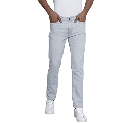 Image of The Indian Garage Co Men Slim Fit Solid Mid-Rise Stretchable Jeans