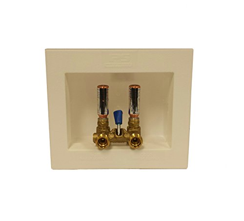 Water-Tite 85637 DU-All Dual-Drain Washing Machine Outlet Box, White Plastic, Single-Lever Valve, 1/2-Inch CPVC Connection