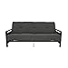 DHP Henley Metal Arm Futon Frame, Industrial Loft Design, Converts to Sleeper, Black Sturdy Metal