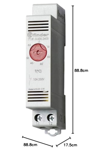 finder SERIE 7T 0.000.2403-1 Schaltschrankheizungs-Thermostat 7T.81.0.000.2403 250 V/AC 1 Oeffner (L x B x H) 88.8 x 17.5