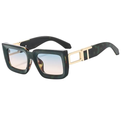 Lunettes de soleil carrées pour femmes et hommes : nuances tendance bicolores de style rétro.