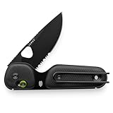 JAMES° The Redstone Folding Pocket Knife, Compact and Lightweight EDC, One-Piece Die-Stamped Chassis, and TJB Slide-Lock Design, Black 2.5' Stainless Steel Blade, Black Grip