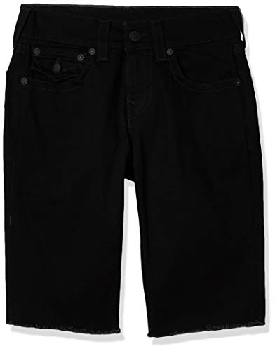 True Religion Men's Ricky Straight Leg Short with Back Flap Pocket, Midnight, 34