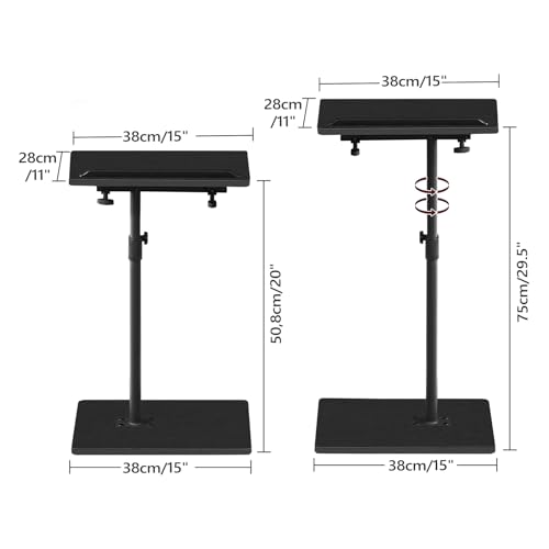 Image of MAHANCRIS TV Tray Table, Height Adjustable TV Trays with 360 Swivel, Space-Saving Side Table for Couch, Multi-Functional Sofa Table with Anti-Slip Bar, Bedside, Black ETBK4501