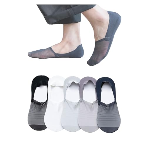 wdcfxy [5 Pairs] Velthentic Invisible Silk Socks for Women - Breathable Anti-Slip No Show Socks with Ultra Low Cut Design, Non-Slip Grip Shoe Liners for Daily/Sports