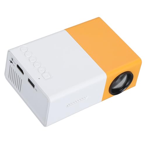Mini Projector, Full HD 1080P Pico Projector with Built-in Hi-Fi Speaker, Portable LED Video Projector for Home Theater, Compatible with HDMI, USB, AV, TF Card, for Kids and Family Movie Nights