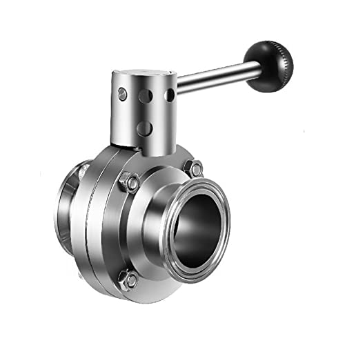 HEALBYBLE Diámetro Exterior de la Abrazadera de Alta dureza Adaptable de la válvula de Mariposa Sanitaria for el de tuberías de Acero Inoxidable en Muchas Industrias,Alta Durabilidad(4inch)