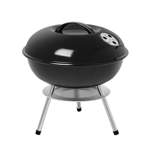 gzcmxh 14 Inch Charcoal Grill Outdoor Portable Windproof Barbecue Grill Enamel Apple Shape Barbecue Charcoal Grill Family Gathering Barbecue Grill (14inch)