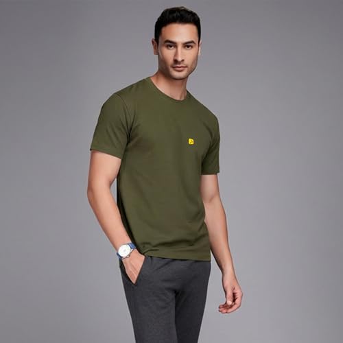 Image of AMUL COMFY Men's Cotton Plain Round Neck Half Sleeve Casual T-Shirts