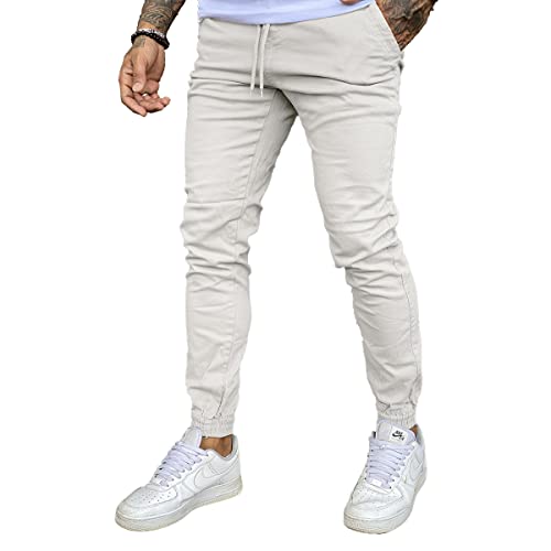 Kit 2 Calça Jeans Masculina Jogger Com Punho 19 Modelos (M, Bege e Preta)