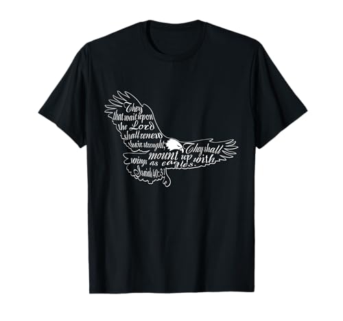 Camiseta religiosa con texto en inglés "They That Wait Upon The Lord Eagle" Camiseta