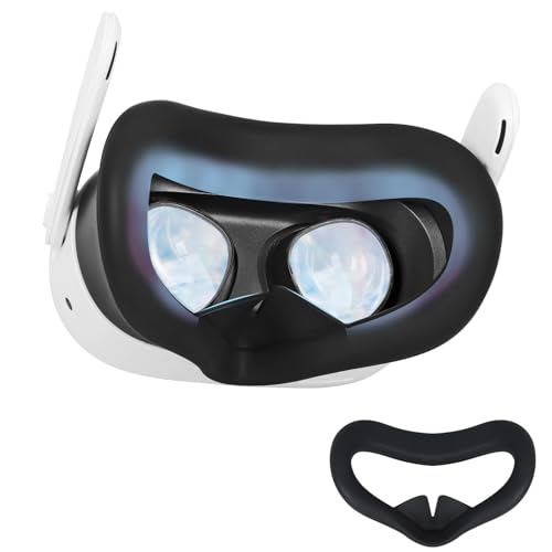 Preisvergleich Produktbild Growalleter Quest 3S Gesichtsabdeckung, VR-Gesichtskissen, Silikonhülle für Meta Quest 3S Zubehör, Silikon-Augenmaskenabdeckung, passend für MetaQuest 3S Schwamm-Gesichtspad zum schweißfesten