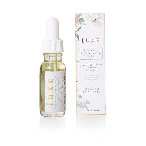 Honey Belle Luxe Organic Everyday Cleansing Oil & Makeup Remover Gold Collection 0.5Oz - Gently Cleanse, Purify, And Hydrate Skin | Naturally Minimizes Fine Lines, Improves Skin Tone #TOP3