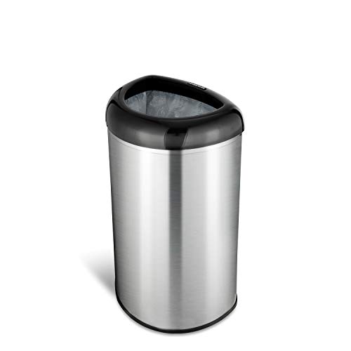 image for NINESTARS OTT-50-19BK Open Top Trash Can for Office Bathroom School, 1