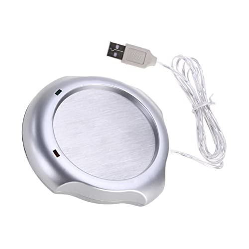 ABOOFAN Electric Thermal Insulation Disc Heater Warmer LED Office Heating Coffee Cup Coffee Tea Plate Coffee Mug Large Small Beverage Versatile Tea Mug Heated Cup Desk Cups Silver