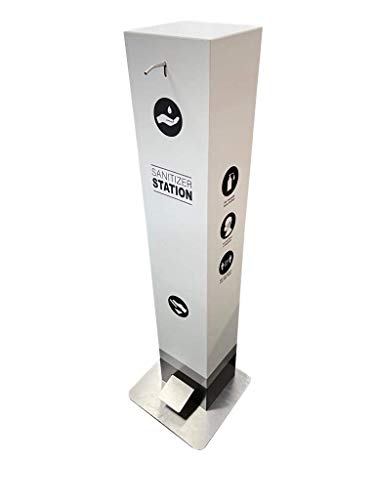 Touch Free Hand Sanitizer Dispenser Stand, Hands Free Sanitizer Station, Pedal Activated Floor Stand, Sanitizer Dispenser, Hand Sanitizer Station for Office School Commercial Hospitals