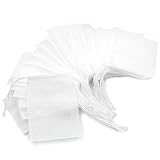 1000 bustine di tè usa e getta per foglie di tè sfuse, con coulisse, vuote, bustine filtranti per tè sfuso, caffè, spezie erbe (5,1 x 7,1 cm)