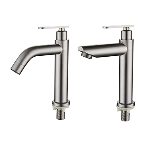 Robinet de lavabo à poignée unique en acier inoxydable 304 brossé finition gris mat