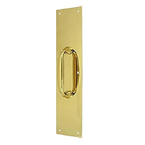 Deltana Pph55U3 3 1/2-Inch X 15 -Inch Push Plate With Handle, Polished Brass #TOP11