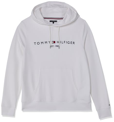 Tommy Hilfiger Men's Tommy Logo Hoody White, White, MD