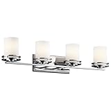 Kichler Hendrik 33.75" 4 Light Vanity Light with Satin Etched Cased Opal Chrome