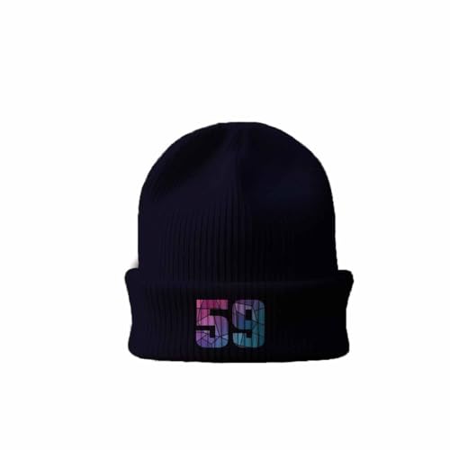 Beanie 59 Number cuffed bleu marine pour les sorties en ville