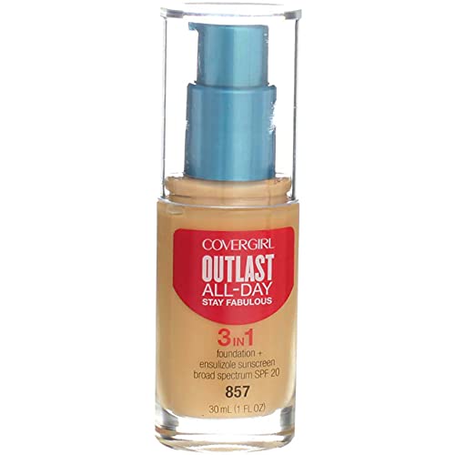 CoverGirl Outlast Stay Fabulous 3-in-1 Foundation, Golden Tan [857] 1 oz (Pack of 2)