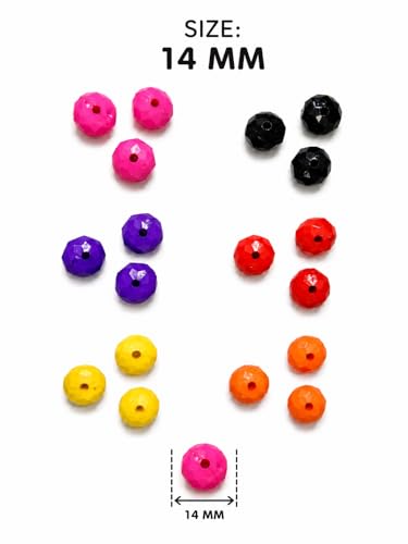 Image of eshoppee 200 gm 14MM Plastic Beads for Jewellery Making Kit Art and Crafts Materials for Necklace Bracelet Earring Making DIY Kit (12)
