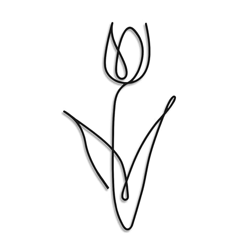 Dkant Cuadros Decoracion Salon Modernos (17x30 cm) - Decoracion Pared Metal para Habitacion, Cocina - Cuadros Minimalistas de Plantas - Facil Fijacion con Cinta de Doble Cara (Sin Agujeros) (Rosa)