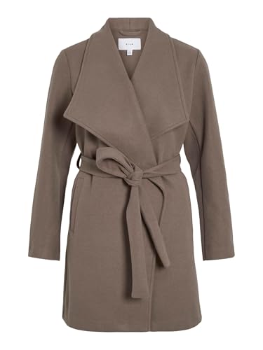 Manteau à col ceinture VILA Vicooley Noos pour femme en noir classique