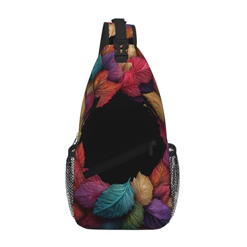 Sac de poitrine diagonal Leaf Ring Cross avec rangement téléphone optimisé
