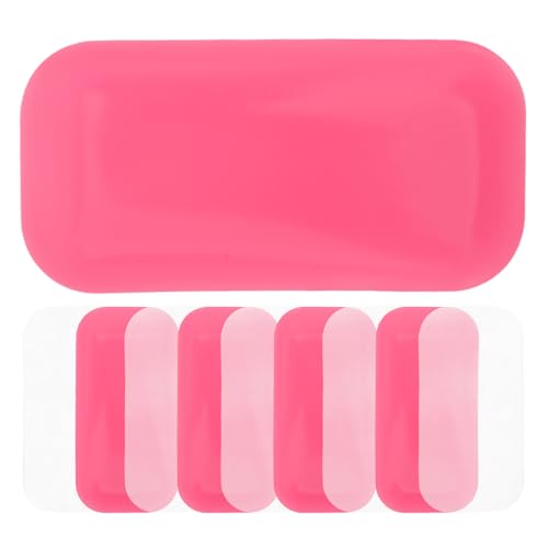 Cabilock 10 Almohadillas para Extensiones de Pestañas de Silicona Reutilizables Soporte Profesional para Pestañas Postizas Tamaño Medio Colores Rosa y Transparente Ideales para Salones