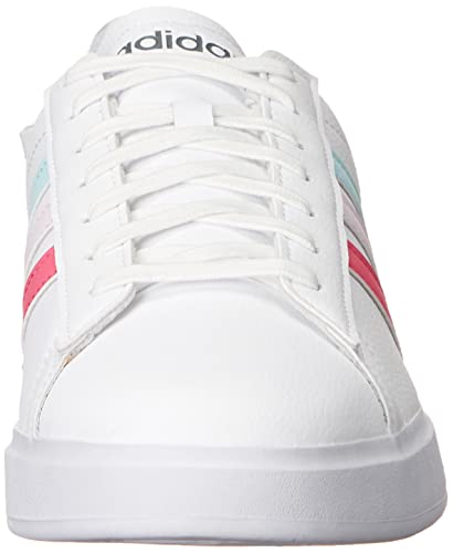 Adidas Women's Grand Court 2.0 Tennis Shoe, White/Pulse Magenta/Almost Pink, 8 #TOP1