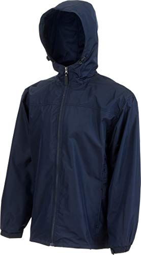 Mens Navy Blue Windbreaker Jackets | Blue Golf Jackets for Men with Hood | Navy Blue Zipper Hoodie Mens | Dark Navy Blue Extra Large Men s Waterproof Rain Jacket (Navy, XL) - éb79 - Thumbnail 3