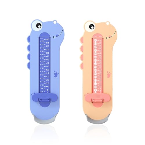 ATBUSS 2 Kleine Dinosaurier-Kinderfußmessgeräte, Babyfußmessgeräte, Schuhgrößenmessgeräte, Wachstumsprodukte Für Kinder (Pink, Blau).