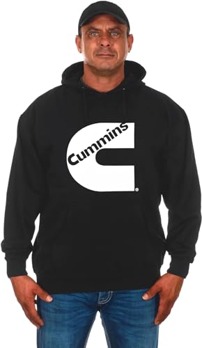 JH DESIGN GROUP Men's Cummins Diesel Logo Pullover Hoodie Sweatshirt, Black, XL