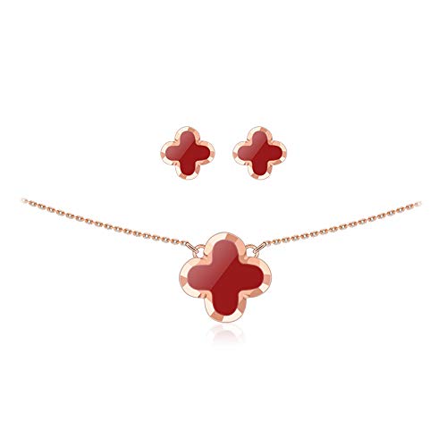 Collier trèfle à quatre feuilles anti-ternissement chaîne clavicule