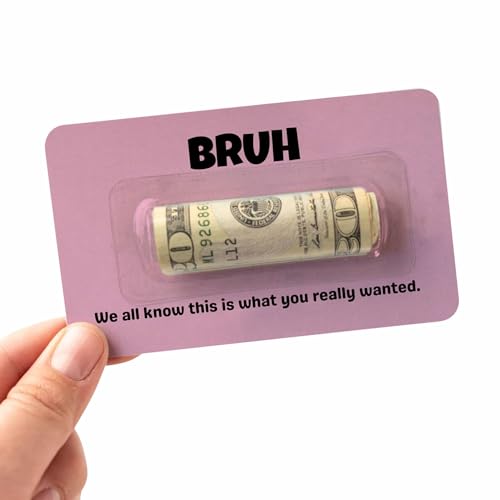 Money Holder - Handmade Bruh Funny Cash Holder for Gifts, Birthdays, Graduations - Unique & Stylish Cash Gift Holder - Perfect for Any Celebration (Bruh Pink, Single)