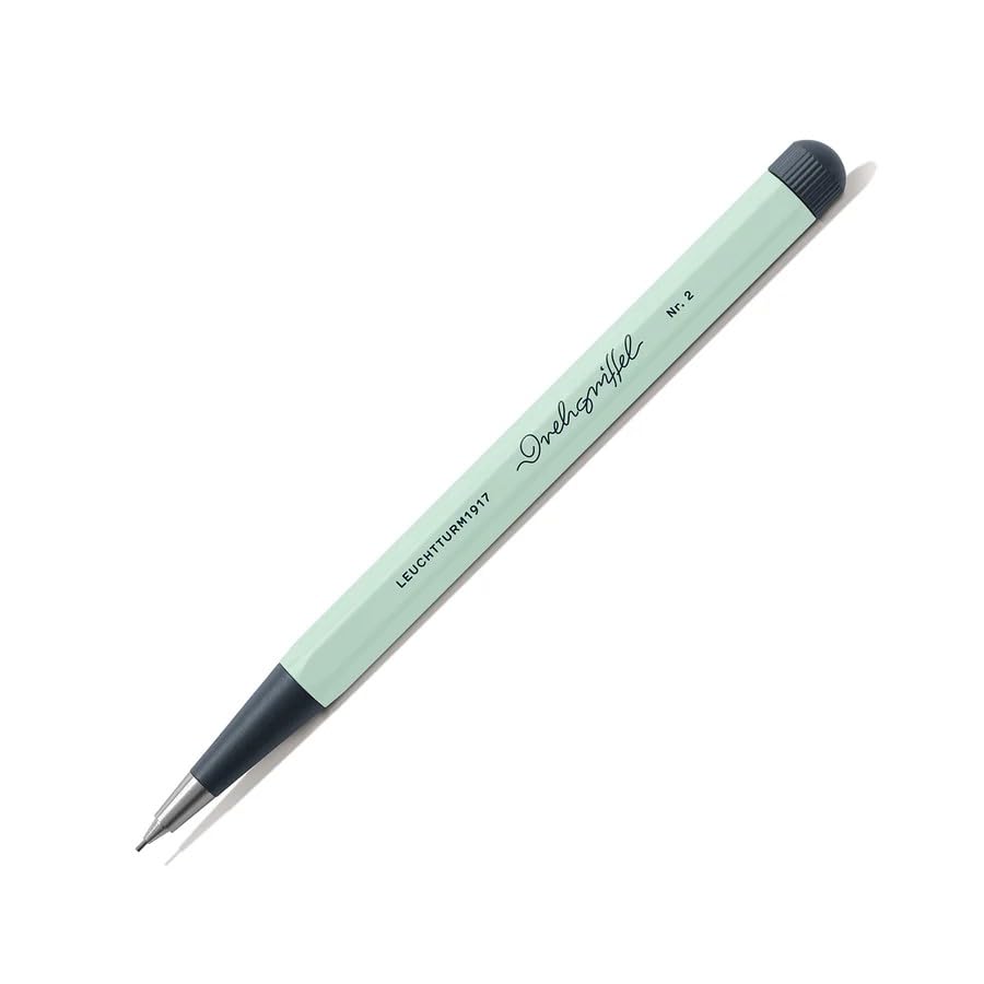 Image of LEUCHTTURM1917 0.7mm Mechanical Pencil Drehgriffel No.2 Mint Green | Clutch Lead Pencil, HB Graphite, Twist Mechanism, 0.7mm Lead, Journal Pencil, Premium Stationery