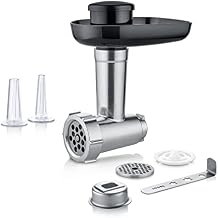 SEVERIN Meat Grinder Attachment, Durable, Easy to Clean Meat Grinder Attachment, Suitable for SEVERIN Food Processors KM 3896, 3897, Black, Aluminium/Plastic, ZB 5591