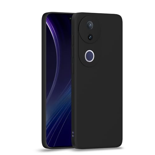 Image of Outlouders Back Cover for Vivo T4R 5G / Vivo V50e 5G / Vivo V50 5G | Camera Protection | Durable Soft Matte Silicone Bumper Case (Black)