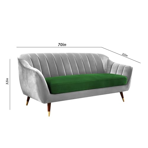 Image of Atticus 3-Seater Premium Fabric Sofa for Living Room, Office & Home (Green Grey) | Comfortable Modern Sofa Couch for Hall & Guest Room | Stylish Durable Furniture with 1-Year Warranty