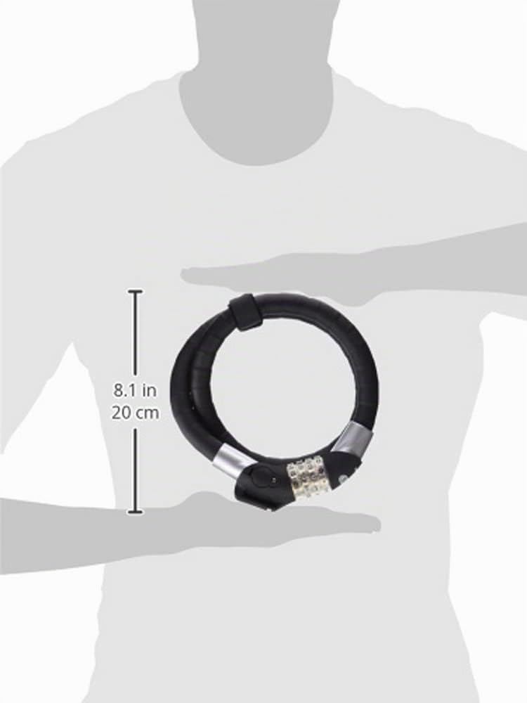 ABUS Antivol à câble Steel-O-Flex Raydo Pro 1460/85 TexKF - kit antivol vélo avec Support TexKF pour Le Cadre du vélo - 20 mm Niveau de sécurité 6 - Noir