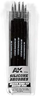 AK-Interactive Silicone Brushes Medium Hard Tip, Medium - 5Pk - Model Building Paints and Tools # AK-9086