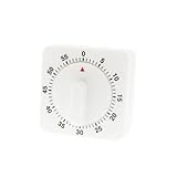 No Battery 60 Minute Mechanical Kitchen Learning Timer with Loud Alarm and Visual Cooking Timer Clock Ideal for Cooking Baking Kitchen Face Mask Time Management Manual Mechanical Wind Up Timer Square