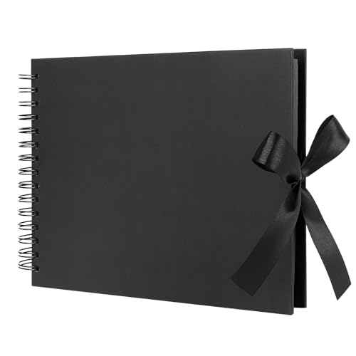 Fotoalbum zum Selbstgestalten 80 Schwarze Seiten Scrapbook A4 Fotobuch DIY...