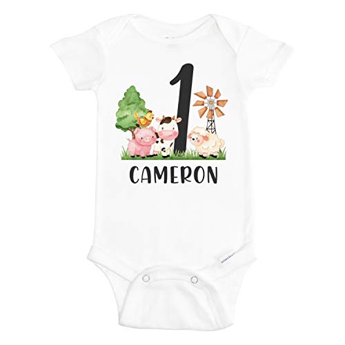 Wimly Company 1st Birthday Baby Onesie 1st Birthday Onesie for Baby 1st Birthday Bodysuit for Baby 1st Birthday Baby Clothes Baby Outfit for First Birthday Baby Clothes Birthday Cute Farm Baby Outfit