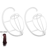 Dreamlover 2 Pack Wig Hanger, Portable Hanging Wig Stand for All Wigs and Hats, Collapsible Wig Dryer, Wig Stand Tool Holder, White